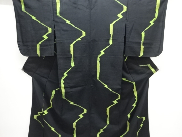 JAPANESE KIMONO / ANTIQUE TAISHO ROMANTIC LINE-DRAWN PATTERN WOVEN HIT
